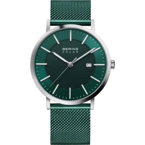 Bering Solar Datum Mesh-Uhr Grün 15439-808