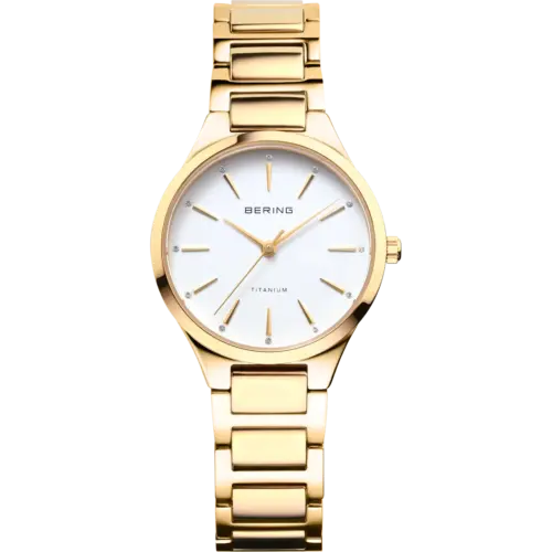Bering Funkelnde Titanuhr Gold 15630-734