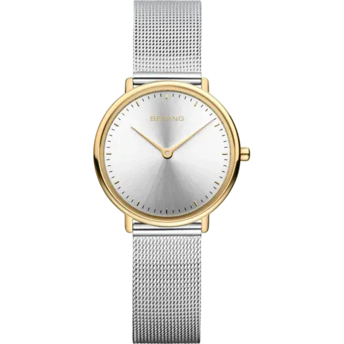 Bering Ultra Slim Sunray 29 mm Mesh-Uhr Gold 15729-010