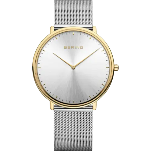 Bering Ultra Slim Sunray Mesh-Uhr Gold 15739-010