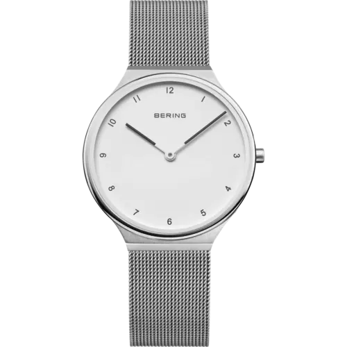 Bering Minimalistische 34 mm Mesh-Uhr Weiß 18434-004