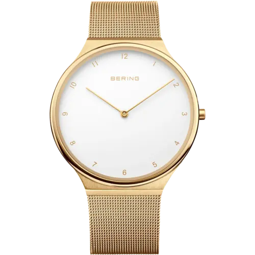 Bering Ultra Slim Uhr mit Ziffern Gold 18440-334
