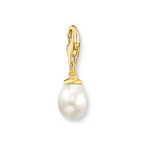 Thomas Sabo Charm-Anhänger weiße Perle vergoldet  1996-430-14