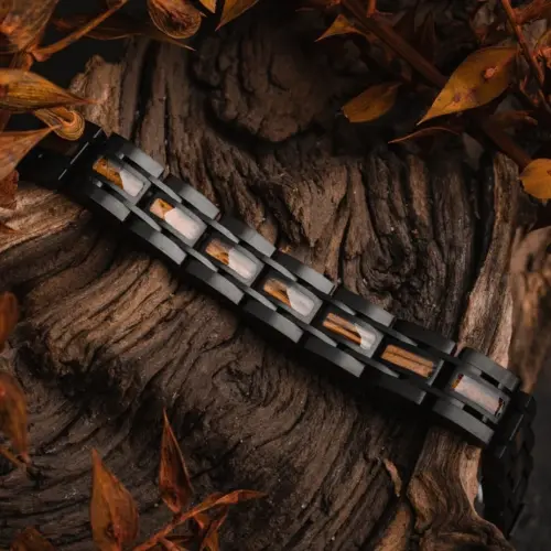 Holzkern Armband Tremolo Zebrano/Schwarz