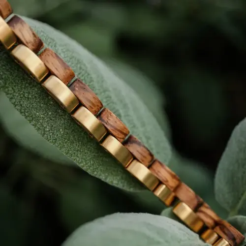 Holzkern Armband Duett Zerbrano/Gold