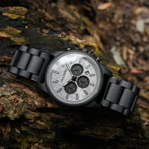 Holzkern Uhr Nordwand Ahorn/Felsgrau