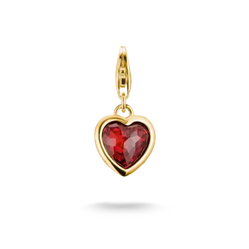 Thomas Sabo Charm-Anhänger Herz Rot vergoldet 2094-414-10