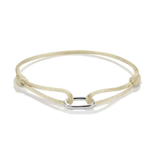 Thomas Sabo Textilarmband beige Connect Silber C1210-001-19