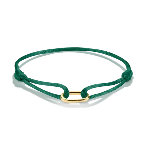 Thomas Sabo Textilarmband grün Connect 18k Vergoldung C1210-413-34