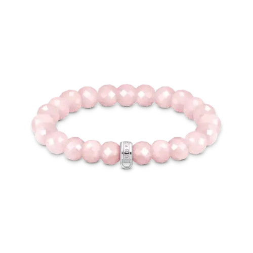 Thomas Sabo Charm-Armband Rosenquarz-Beads oval X0292-034-9