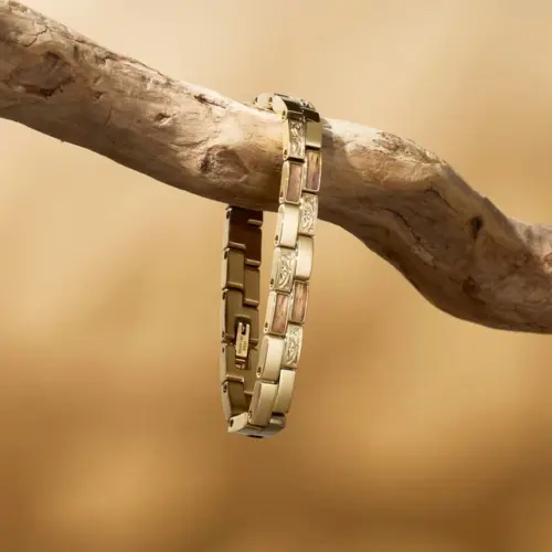 Holzkern Armband Kensington Zebrano/Gold